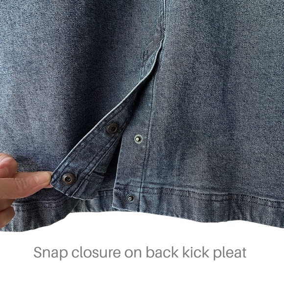 DULUTH TRADING CO | NWOT LONG DENIM JACKET CHORE UTILITY SNAP FRONT | LARGE - Picture 10 of 13